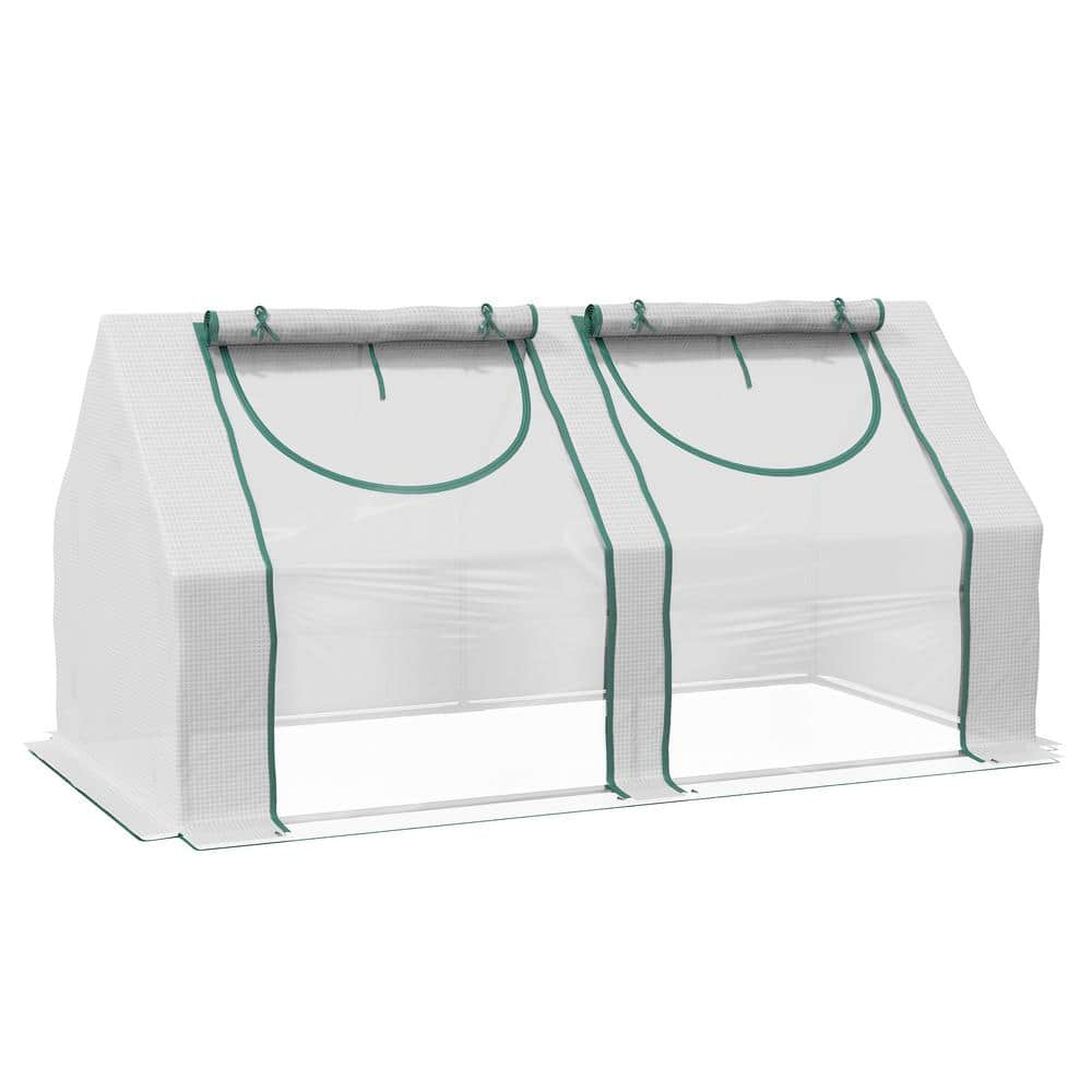 6 ft. x 3 ft. x 3 ft. Portable Greenhouse with 2 PE/Plastic Covers, Steel F