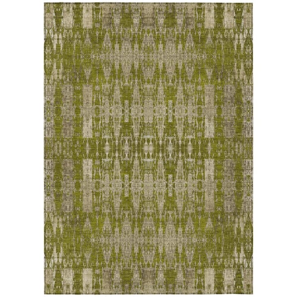 Addison Rugs Chantille ACN580 Olive 5 ft. x 7 ft. 6 in. Machine Washable Indoor/Outdoor Geometric Area Rug