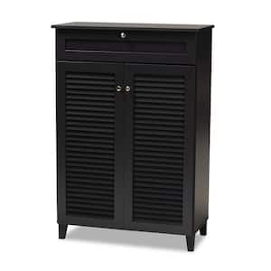 45.25 in. H x 30.75 in. W Gray Wood Shoe Storage Cabinet