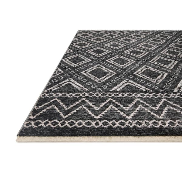 Vance Black/Ivory 12 ft. x 16 ft. Diamond Border Area Rug