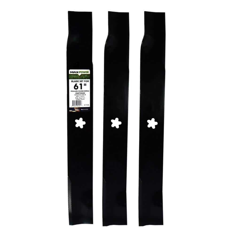 3 Blade Set for Many 61 in. Cut Craftsman, Husqvarna, Poulan Mowers Replaces OEM # 539-113312 price history on PriceWatchPro
