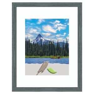 Dixie Blue Grey Rustic Narrow Wood Picture Frame Opening Size 11 x 14 in. (Matted To 8 x 10 in.)