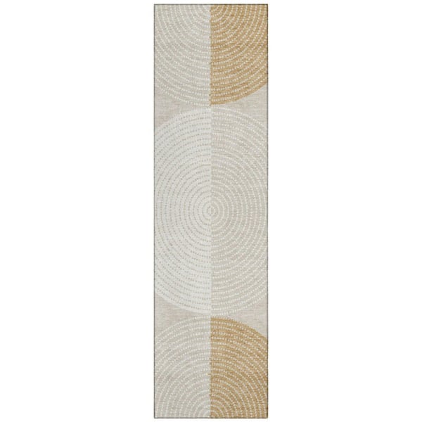 Addison Rugs Chantille Machine Washable Indoor/Outdoor Abstract ACN2281 Beige 2 ft. 3 in. x 7 ft. 6 in. Runner Rug