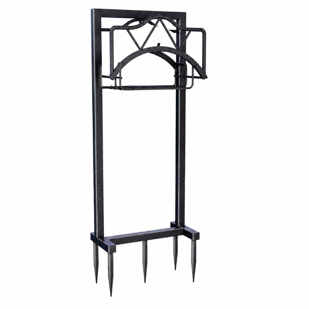 Freestanding Garden Hose Holder with Basket, Holds 150 ft Hose, Heavy-Duty Metal Stand with 5 Ground Spikes, 43 price history on PriceWatchPro