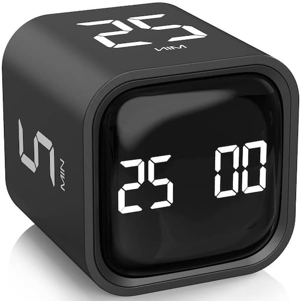 Cube Flip Desk Countdown Timer with Gravity Sensor, 5/10/25/50 Min Presets, Vibration and Volume Modes