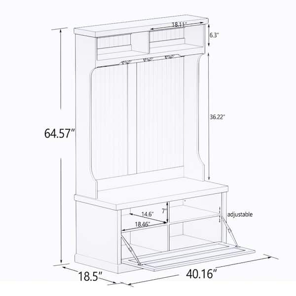 BYBLIGHT Hall Tree with Shoe Bench, Hidden Shoe Cabinet, Coat Racks for  Entryway, Closet BB-JW0273GX - The Home Depot