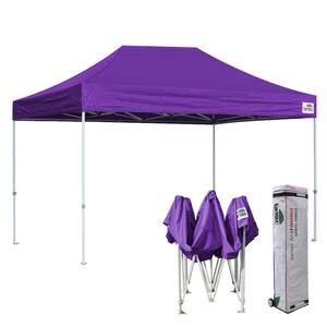 Eur max Commercial 8 ft. x 12 ft. Purple Pop Up Canopy Tent with Roller Bag