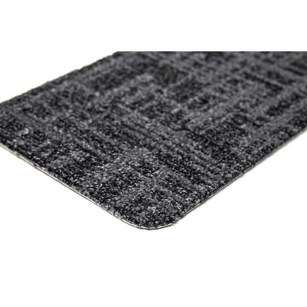 Nance Carpet and Rug Peel and Stick Charcoal Indoor/Outdoor 8 in x 18 in Comme 