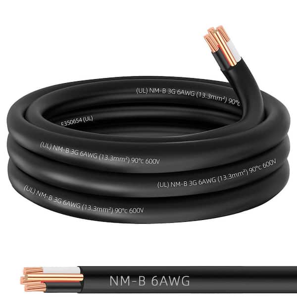 15 ft. 6 AWG 3 Conductor NM-B Indoor Stranded Copper Building Wire