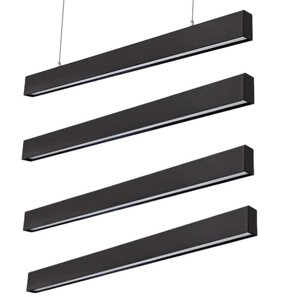 KOAOEIRS Linkable 4 ft. Linear Pendant Light 50-Watt, 3000K to 5000K Selectable, Dimmable LED Suspended Light for Office (4-Pack)