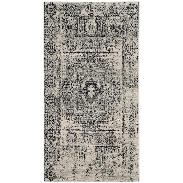 SAFAVIEH Evoke Ivory/Black Doormat 2 ft. x 4 ft. Border Area Rug