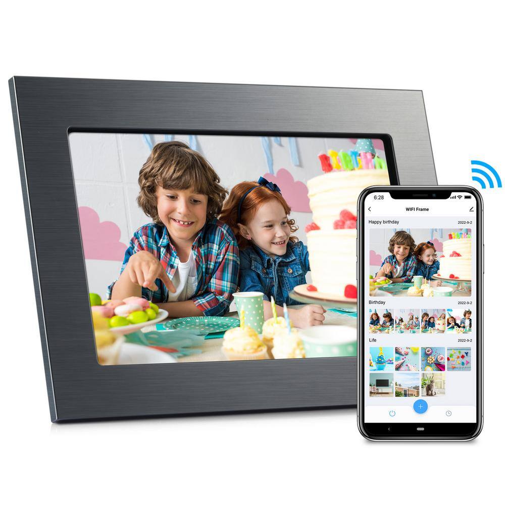 ECO4LIFE 10 1 Wi Fi Digital Photo Frame With Photos Videos Sharing   Metallic Black Eco4life Media Streaming Devices Cpf1033 64 1000 