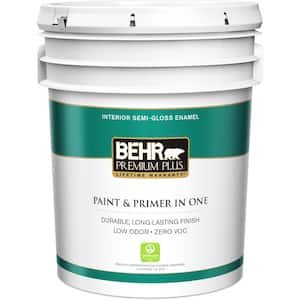 5 gal. Medium Base Semi-Gloss Enamel Low Odor Interior Paint & Primer