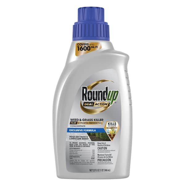 Roundup 32 fl. oz. Dual Action Weed and Grass Killer Plus 4-Month Preventer Concentrate
