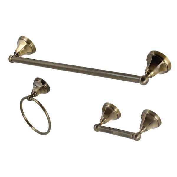 Metropolitan 3-Piece Bathroom Accessory Set in Antique Brass