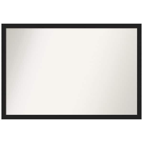 Amanti Art Grace Brushed Metallic Black Narrow 38 in. W x 26 in. H Rectangle Non-Beveled Framed Wall Mirror in Black
