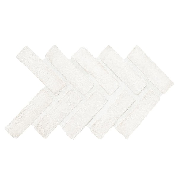 MSI Alpine White 12.5 in. x 25.5 in. Textured Clay Brick Herringbone Mosaic Tile (8.7 sq. ft./Case)