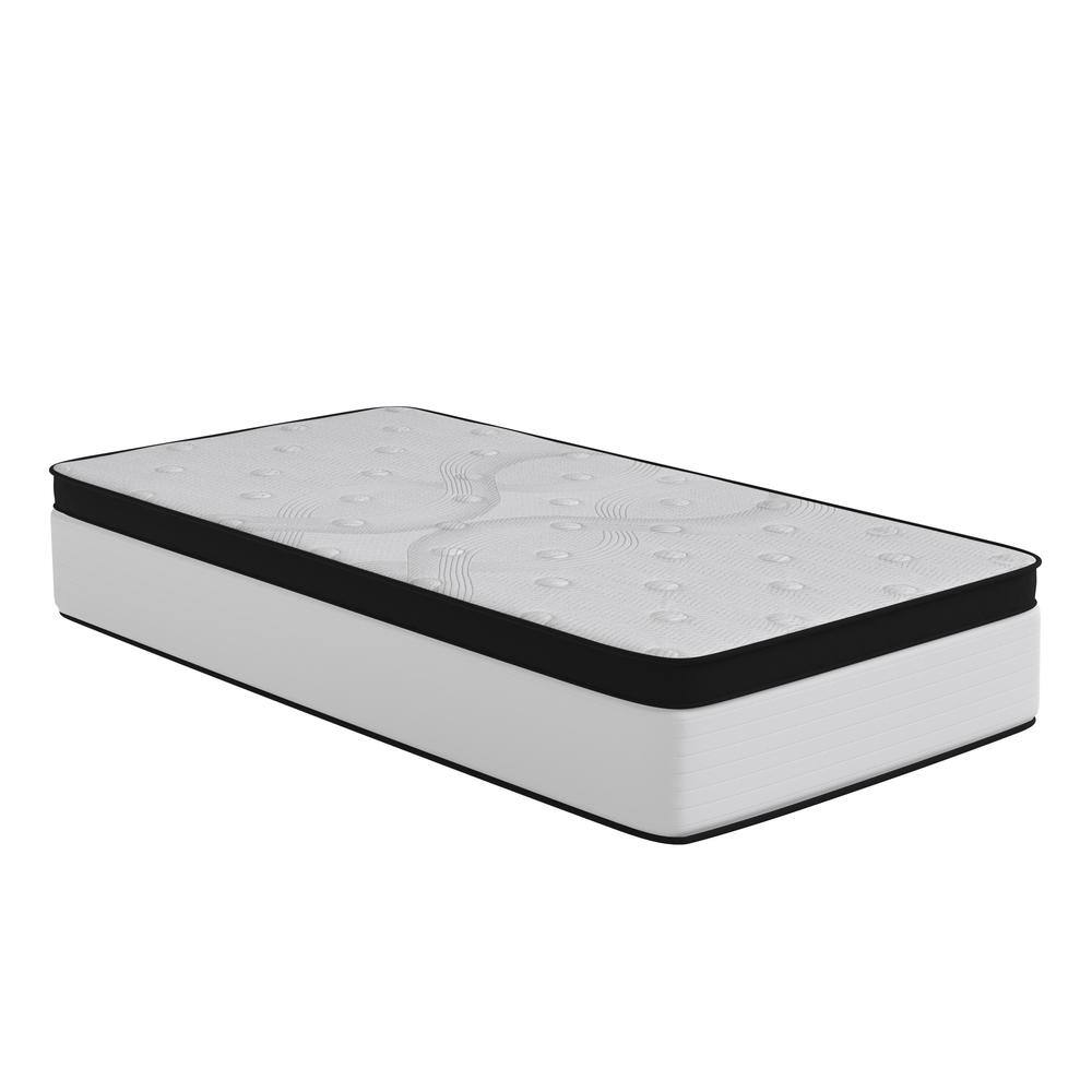Twin 12" White and Black Innerspring Adjustable Mattress