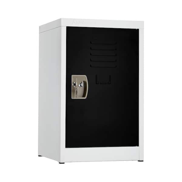 AdirOffice 629-Series 24 in. H 1-Tier Steel Storage Locker Free Standing Cabinets for Home, School, Gym in Black