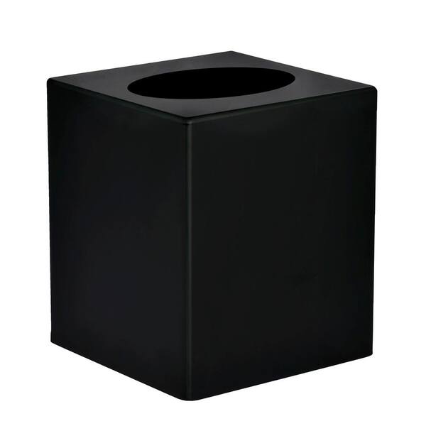 Alpine Industries 5.5 in. Acrylic Cube Square Tissue Box Container in Black