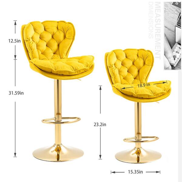 Yellow counter deals height bar stools