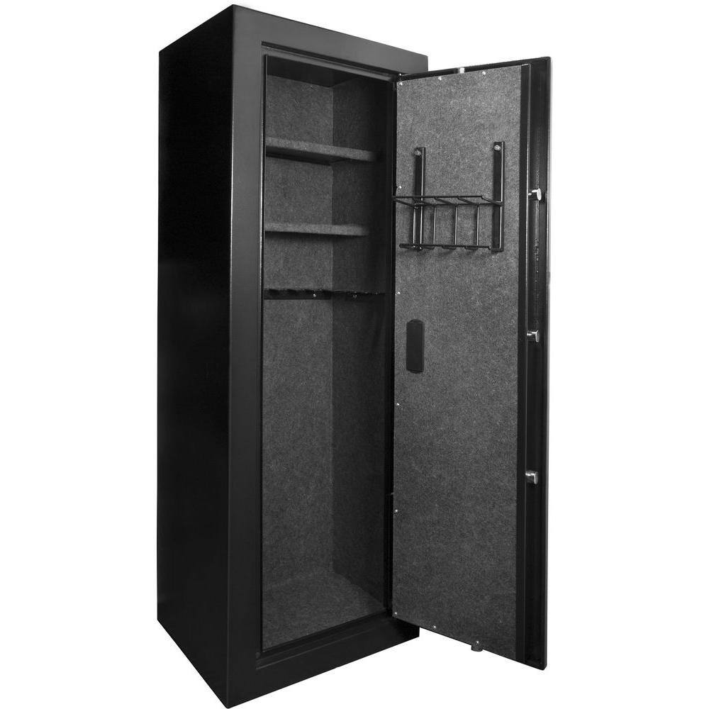 Black Steel Biometric Fingerprint Rifle Safe with 16-Gun Capacity