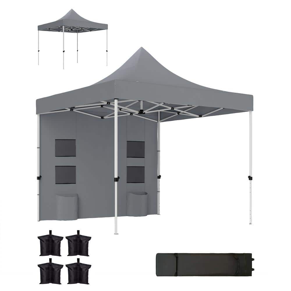 10 ft. x 10 ft. Pop Up Canopy Tent with Sidewall, UPF50+ Instant Sun Shelte