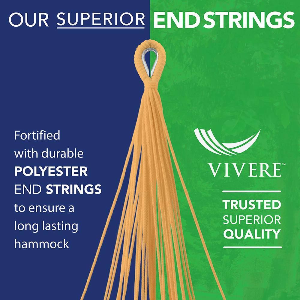 Multicolor Brazilian Style Cotton Double Hammock with Durable Polyester End Strings