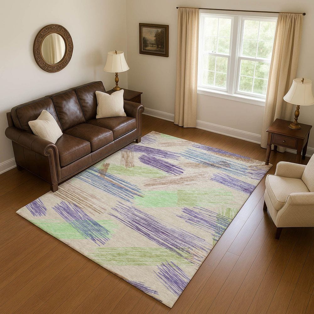 Mayfield Premium Machine Washable Abstract AMF1696 Beige 8 ft. x 10 ft. Area Rug price history on PriceWatchPro
