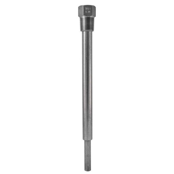 Winters Instruments TBR Series 12 in. 304 SS Thermowell with 3/4 in. NPT Connection and 10.5 in. Insertion Length