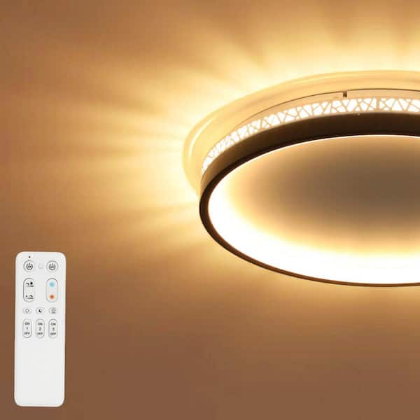 TOZING 16 in. Modern Black Dimmable Integrated LED Flush Mount