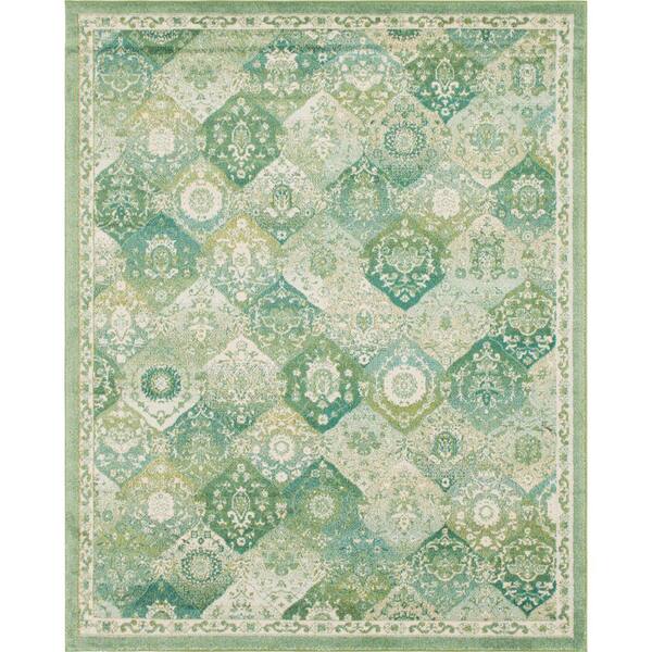 Unique Loom Penrose Blake Green 8 ft. x 10 ft. Area Rug 3143435 The