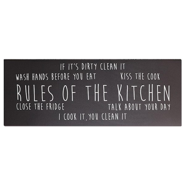 Comfort Chef Rules of the Kitchen 19.6 in. x 55 in. Anti-Fatigue Kitchen Mat