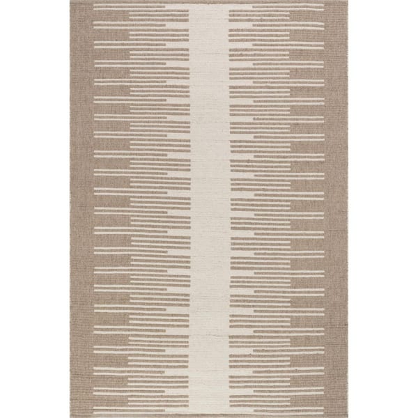 RUGS USA Drift Reversible Wool Natural 8 ft. x 10 ft. Indoor/Outdoor Patio Area Rug