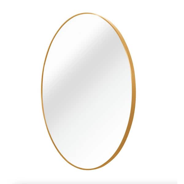 Unbranded 39 in. W x 39 in. H Large Round Metal Framed Wall Bathroom Vanity Mirror in Gold