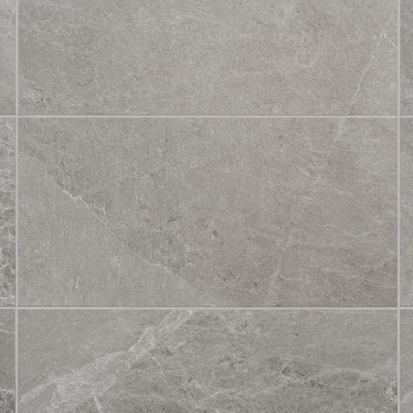 Ivy Hill Tile LithoTech Silver Gray 11.81 in. x 23.61 in. Matte Porcelain Floor and Wall Tile (17.43 sq. ft./Case)