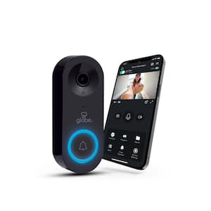 Black Plastic Wired Smart Video Doorbell