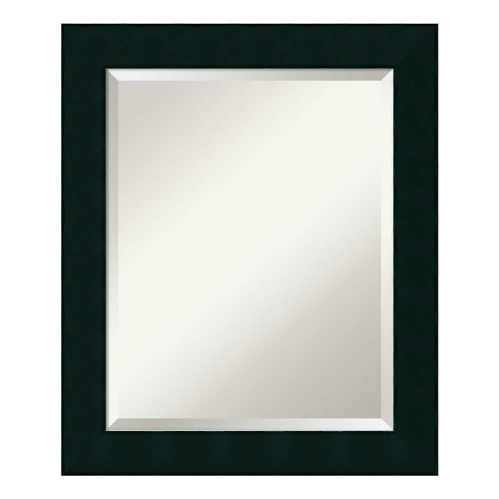 Tribeca Black Beveled Wood Bathroom Vanity Mirror 20 x 24 Inch
