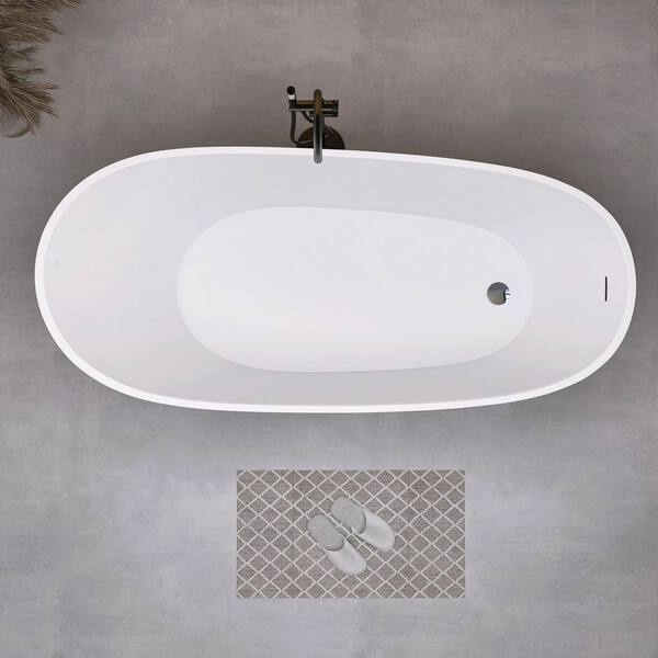 Getpro 55 in. x 29 in. Acrylic Freestanding Soaking Bathtub with
