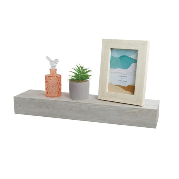 Kiera Grace Chunky Floating Wall Shelf, 21.85 in. W x 2.76 in. D, Weathered Grey, MDF, Decorative Wall Shelf