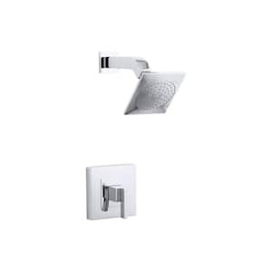 Loure 1-Spray 6.3 in. Single Wall Mount Fixed Shower Head in Polished Chrome