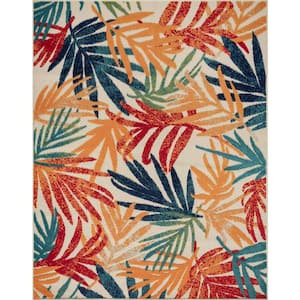 Oasis Floral Multi-Color 5 ft. x 7 ft. Indoor/Outdoor Area Rug
