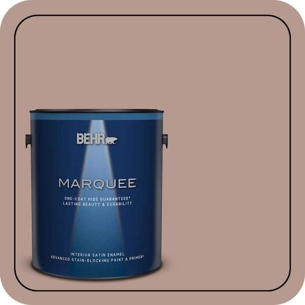 BEHR MARQUEE 1 gal. #MQ1-55 Lite Cocoa One-Coat Hide Satin Enamel Interior Paint & Primer