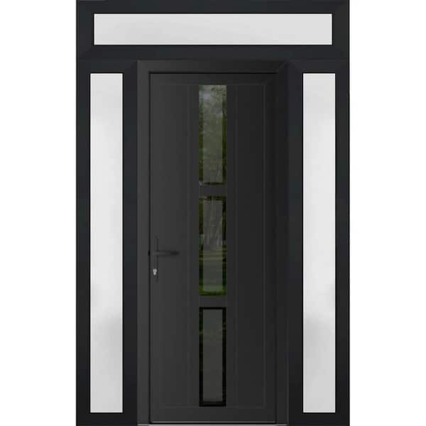 VDOMDOORS 60 in. x 94 in. Right-hand/Inswing Frosted Glass Matte