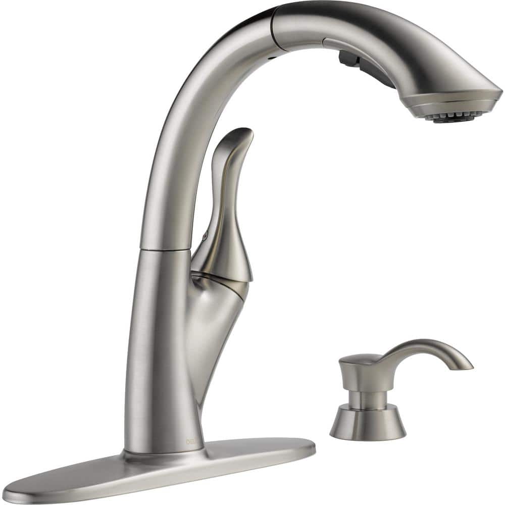 linden single handle pull-out kitchen faucet