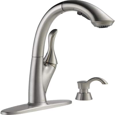 Delta linden single-handle side sprayer kitchen faucet in stainless