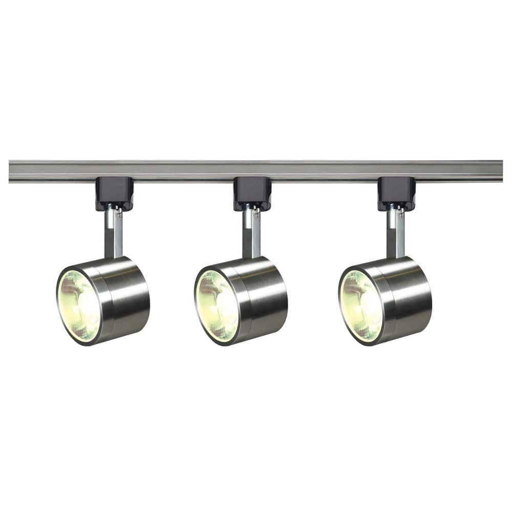 4 ft. Brushed Nickel Integrated LED Ceiling Mounted Hardwired Track Lighting Kit with Round Head price history on PriceWatchPro