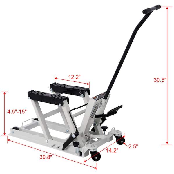 1500 lbs Capacity Hydraulic Motorcycle Lift Jack in Gray with 2-Tie Down