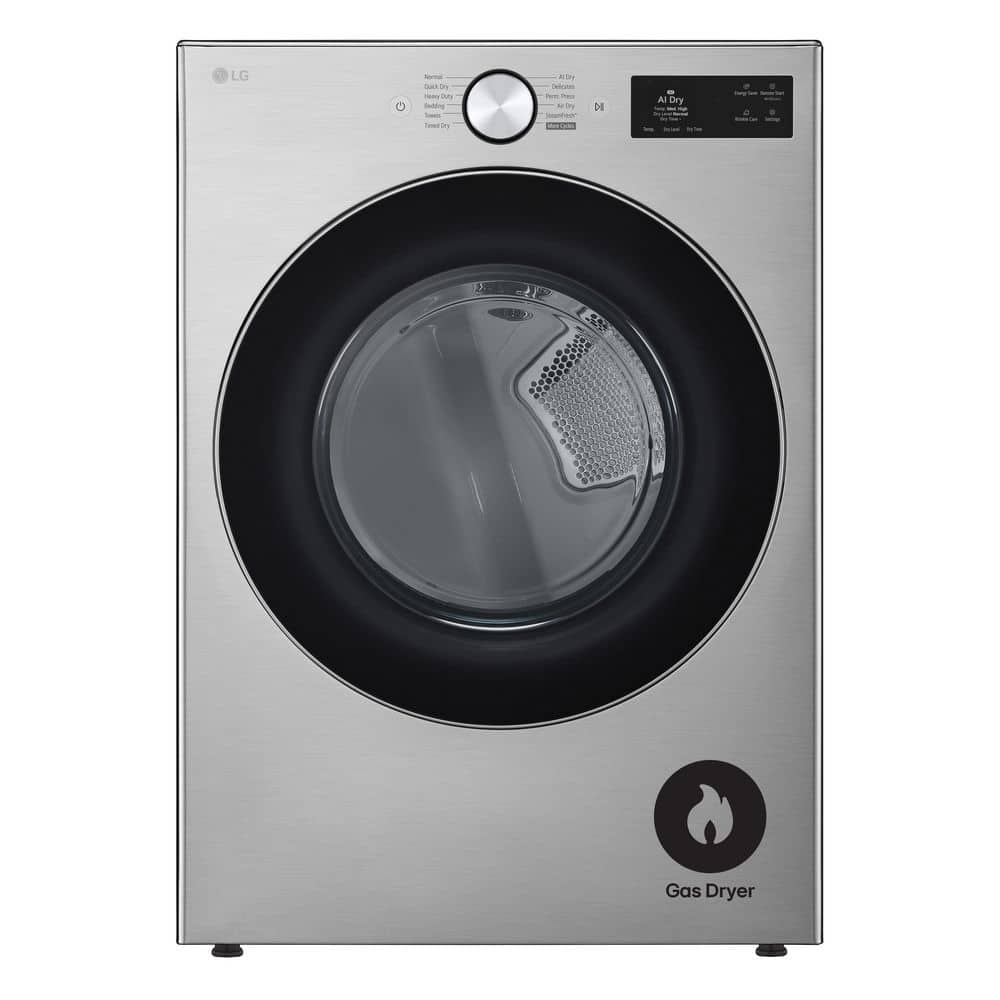 LG 7.4 cu. ft. Vented SMART Stackable Gas Dryer in Graphite Steel