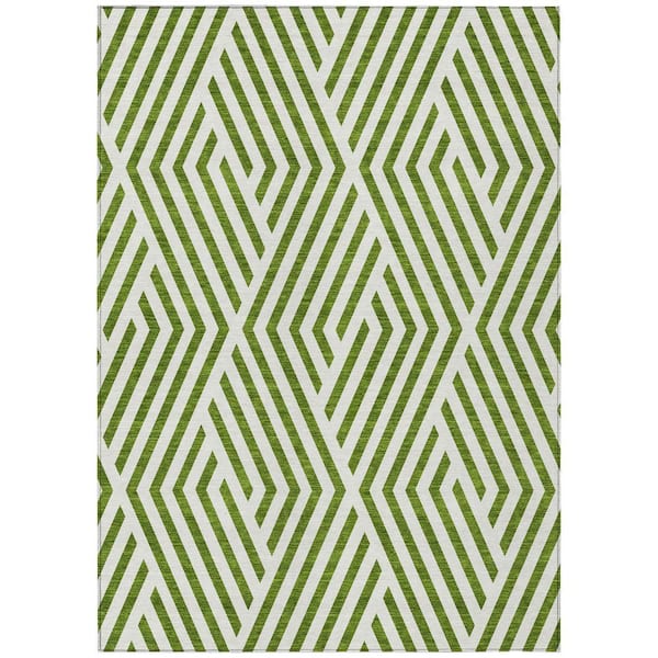 Chantille ACN550 Olive 9 ft. x 12 ft. Machine Washable Indoor/Outdoor Geometric Area Rug